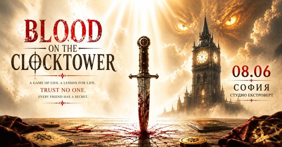 Плакат: Blood on the Clocktower | Социална игра с лъжци и предатели