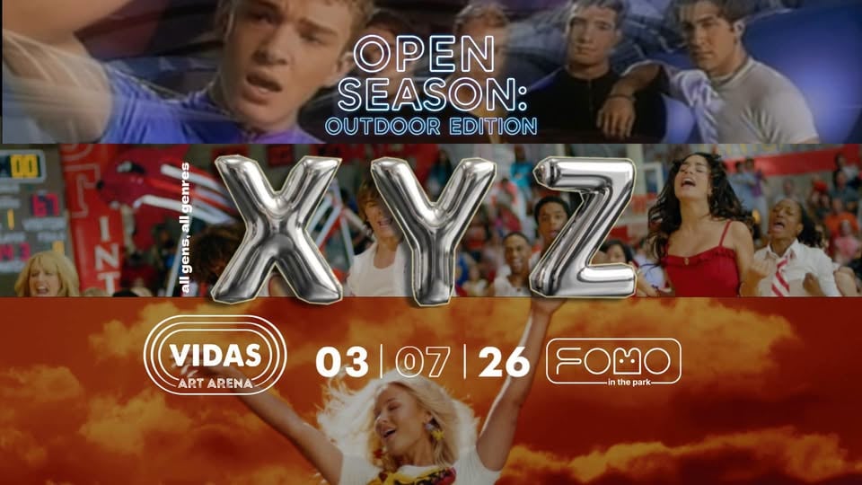 Плакат: 03.07 XYZ Open Season: OUTDOOR EDITION, ALL AGES | FRIDAY @ FOMO in the park (Vidas Art Arena)