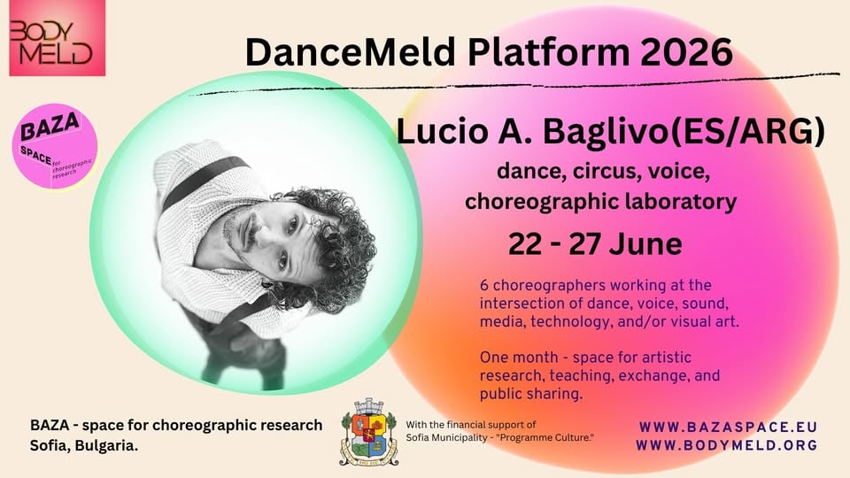 Плакат: DanceMeld 2026 - Choreographic LAB Lucio A. Baglivo - Improvisation / Acrobatics / Contact / Voice