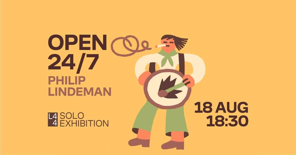 Плакат: OPEN 24/7 - Solo Exhibition by Philip Lindeman