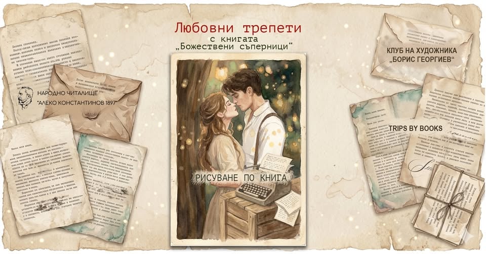 Плакат: Любовни трепети с книгата “Божествени съперници”