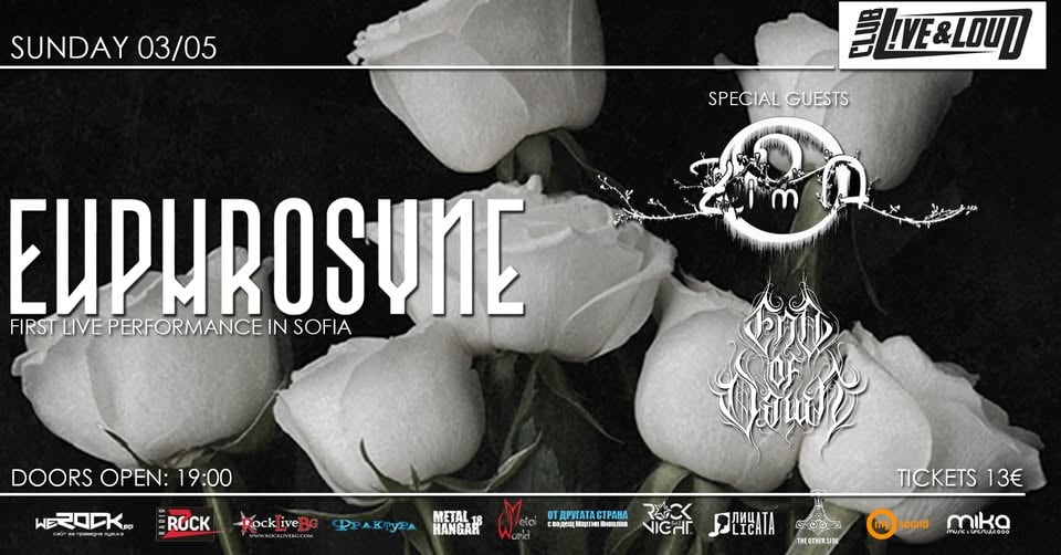 Плакат: EUPHROSYNE w/ ZIMA & END OF DAWN at Live and Loud,Sofia