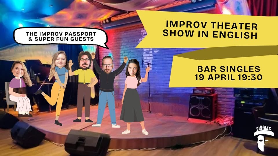 Плакат: The Improv Show In English @ Bar Singles 🎭