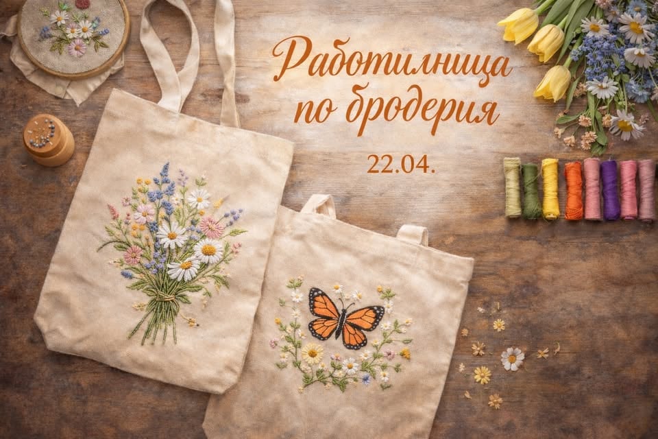 Плакат: Работилница по бродерия | Подходяща за начинаещи