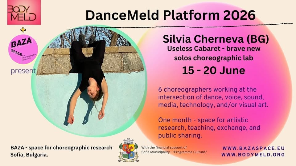 Плакат: DanceMeld 2026 - Choreographic LAB Silvia Cherneva - Useless Cabaret