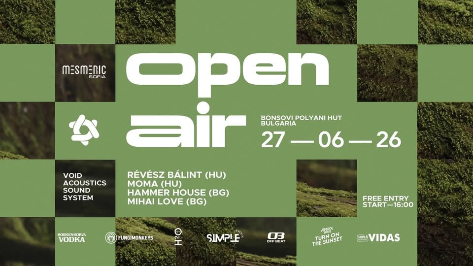Плакат: MESMERIC OPEN AIR w/ Révész Bálint (HU), Moma (HU) & more @ Bonsovi Polyani Hut