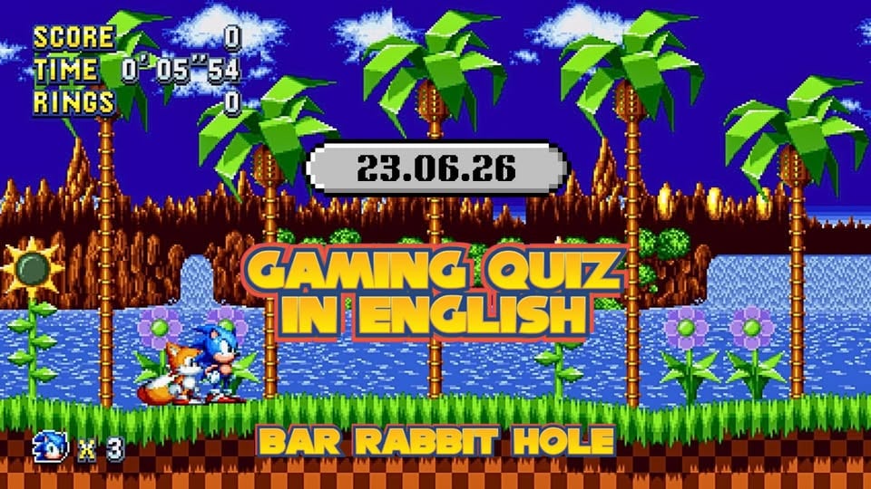 Плакат: Gaming Quiz in English - Sonic the Hedgehog Day 23.06