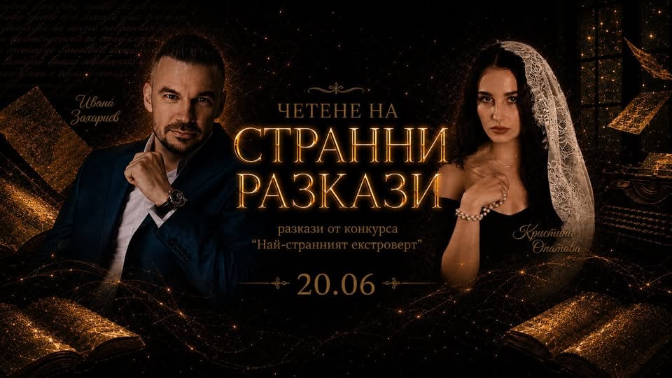 Плакат: Четене на странни разкази | С Ивайло Захариев и Кристина Опатова