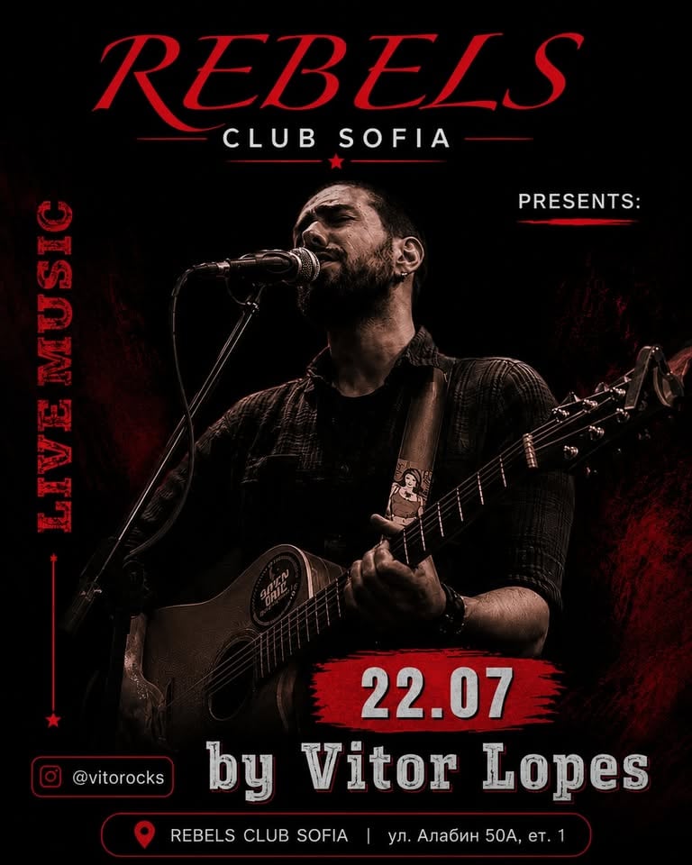 Плакат: VITOR LOPES --- 22.07 --- 21:00 --- REBELS CLUB