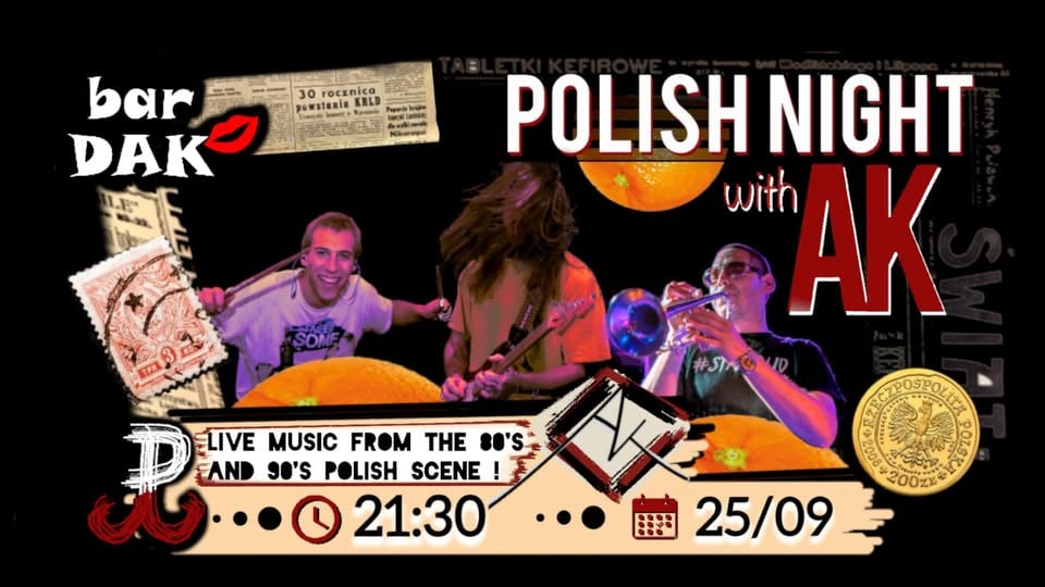 Плакат: 🇵🇱 Polish night 🇵🇱 @BarDak 25/09/2026