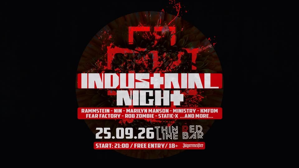 Плакат: INDUSTRIAL NIGHT @ Thin Red Line Bar - 25.09.2026