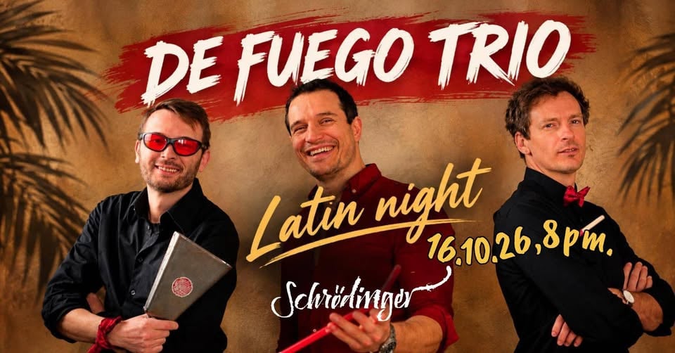 Плакат: DE FUEGO TRIO- Latin Night🪇