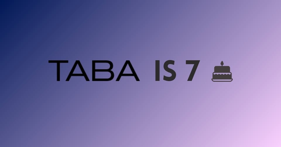 Плакат: TABA is 7