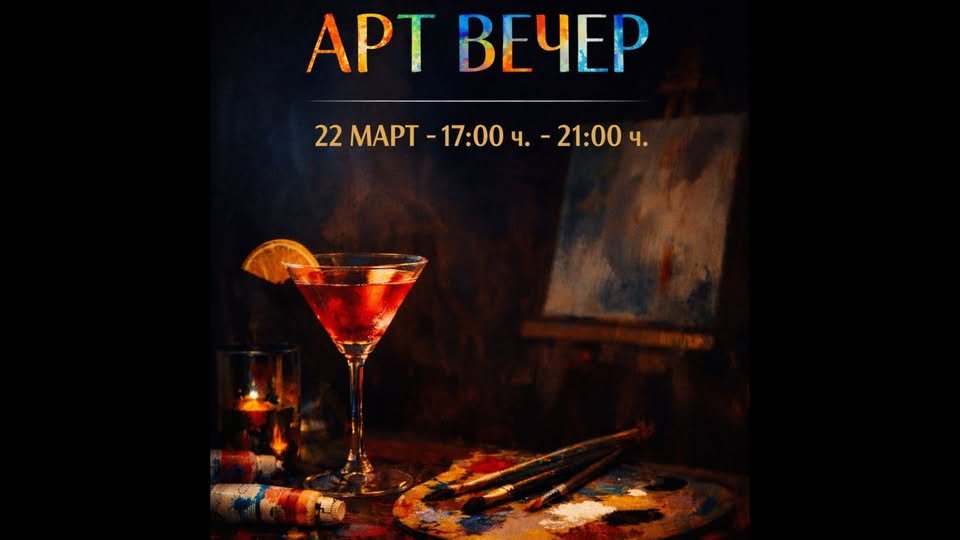 Плакат: Арт вечер | Рисуване, споделяне и разговори за изкуство