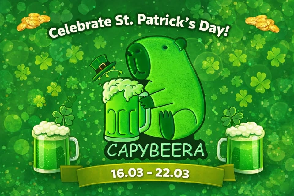 Плакат: 🍀 **St. Patrick’s Week с CAPYBEERA** 🍀