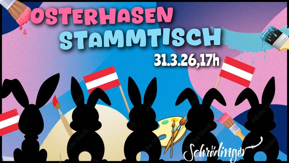 Плакат: 🐰OSTERHASEN🐥STAMMTISCH🐰