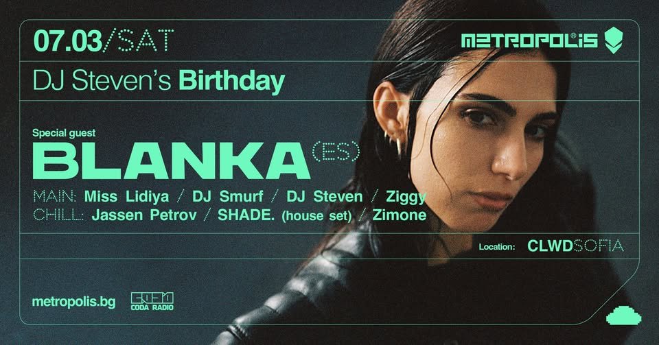 Плакат: Metropolis pres. BLANKA (ES) at CLWD. DJ Steven's Birthday