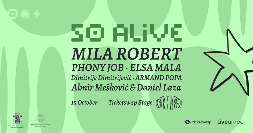 Плакат: So Alive Music Conference with Mila Robert, Phony Job, Elsa Mala, Dimitrije Dimitrijevic & More