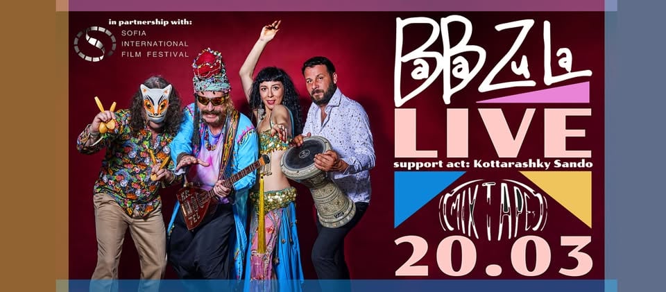 Плакат: BABA ZULA - Live - Mixtape 5, A-side - 20.03 - Support: Kottarashky Sando