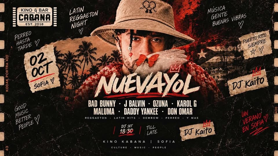 Плакат: SEASON CLOSING NUEVAYOL PARTY | DJ set Nikoleta Kaito | - 2 октомври 2026 - Кино Кабана