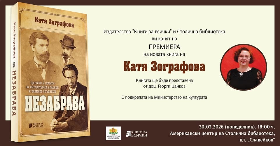 Плакат: Премиера на Катя Зографова – „Незабрава“