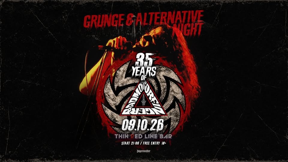 Плакат: 35 YEARS OF BADMOTORFINGER - Grunge & Alternative Rock Night @ Thin Red Line Bar - 09.10.2026