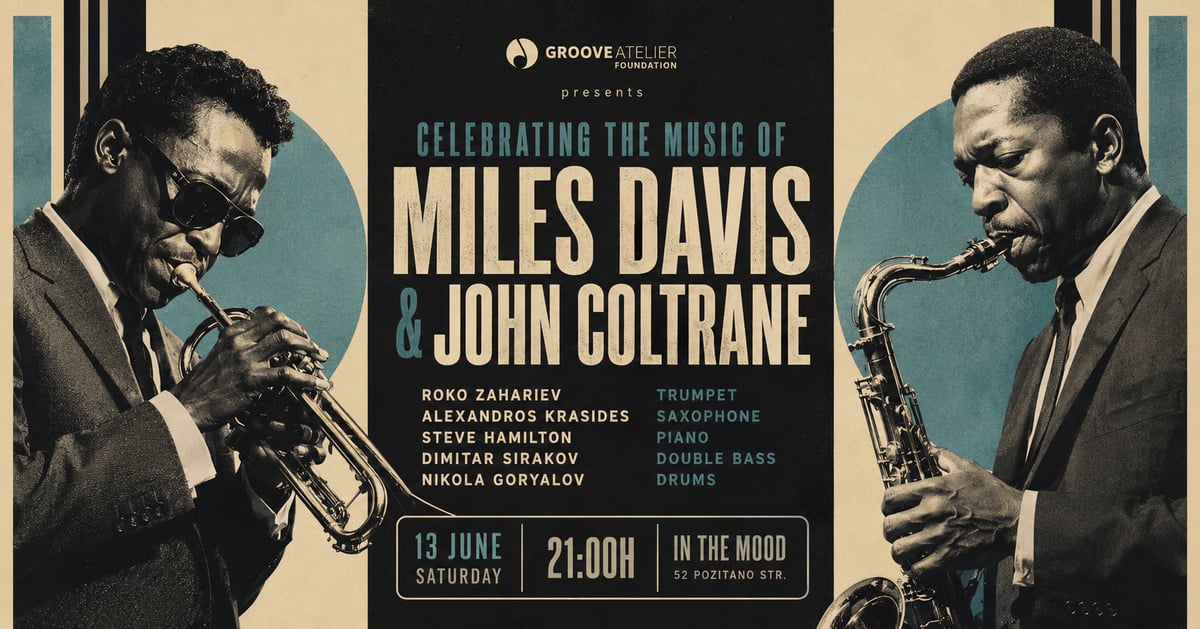 Плакат: Celebrating the Мusic of Miles Davis and John Coltrane 🎺 🎷