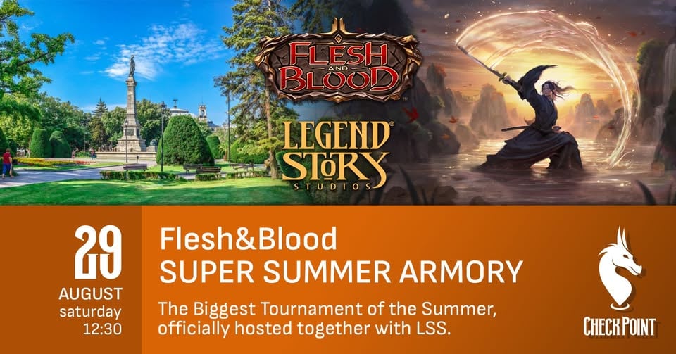 Плакат: Flesh and Blood SUPER SUMMER ARMORY; Biggest summer tournament 2026