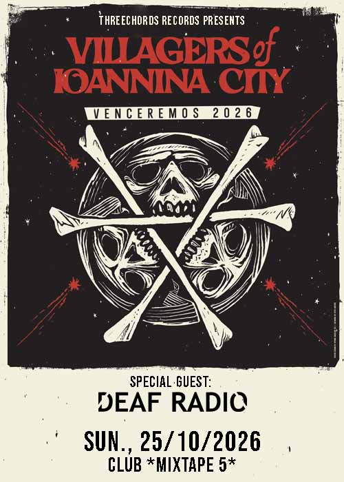 Плакат: VILLAGERS OF IOANNINA CITY/ DEAF RADIO Live in Sofia/ Threechords