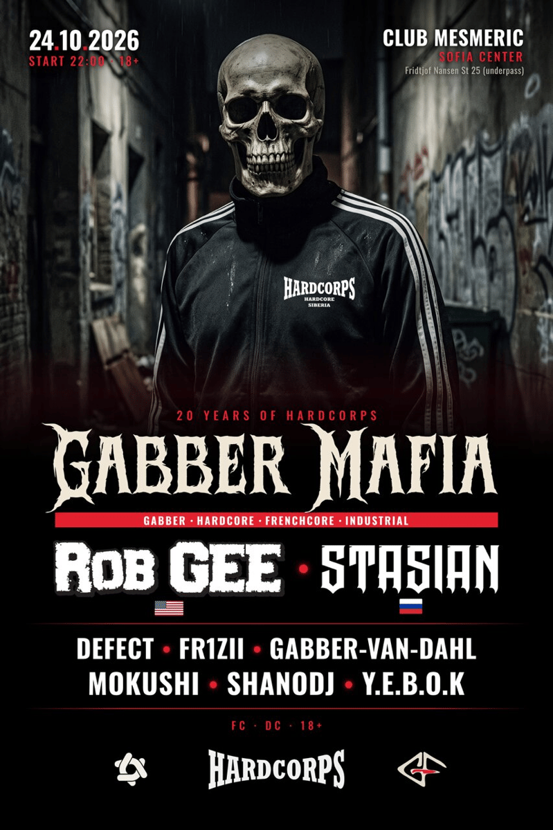 Плакат: 20 Years of HARDCORPS: Gabber Mafia