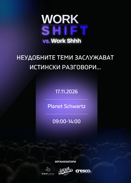 Плакат: Work SHIFT vs. Work Shhh
