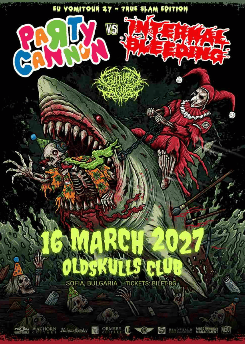 Плакат: INTERNAL BLEEDING (USA) x PARTY CANNON (UK)