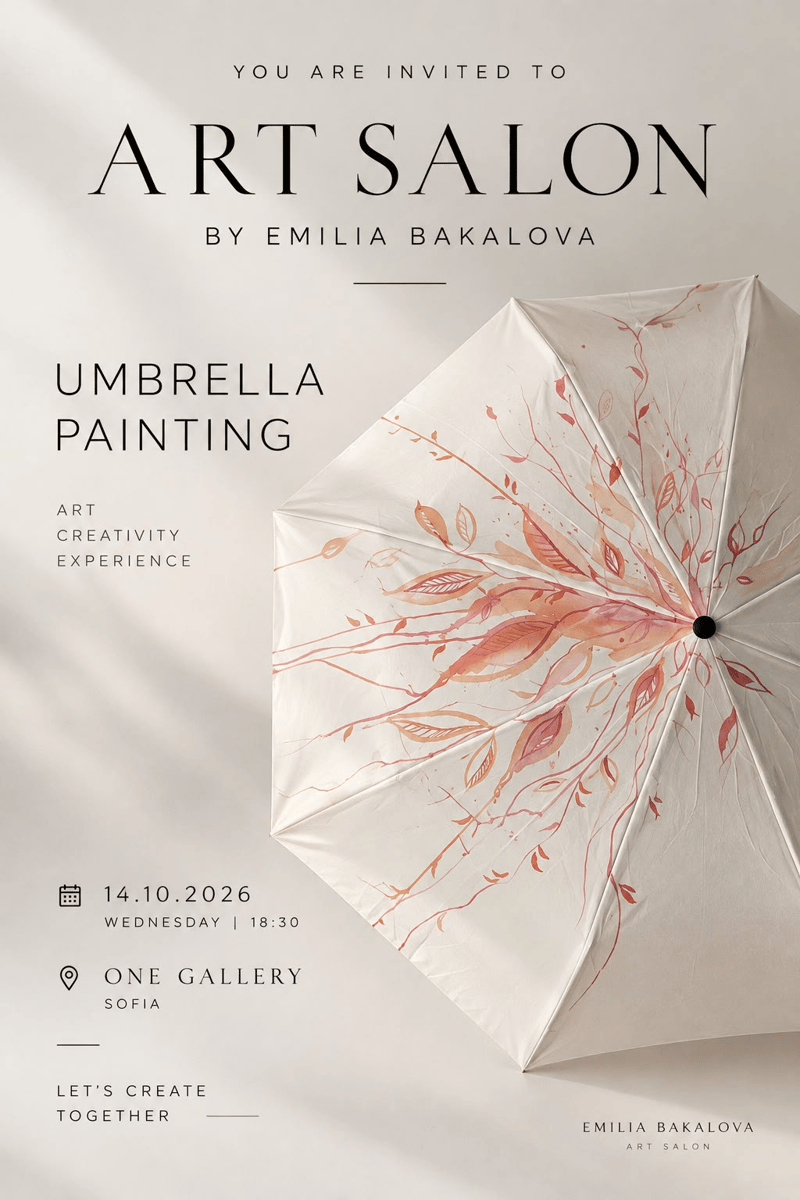 Плакат: Umbrella Painting / ART SALON : Нарисувай своя арт чадър