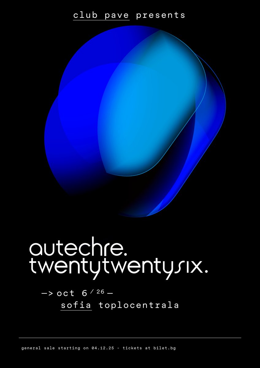 Плакат: Autechre @ Toplocentrala - 06 October 2026