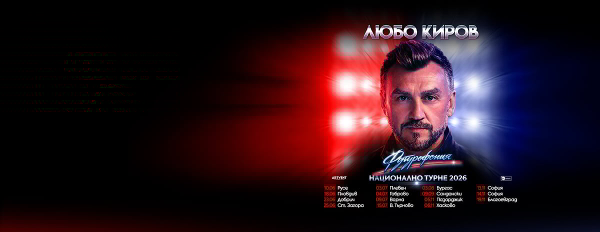 Плакат: Любо Киров - "Футурофония" - Турне 2026 - София