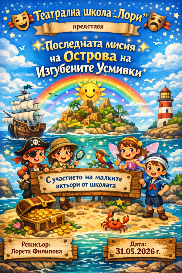 Плакат: "Последната мисия на острова на изгубените усмивки"