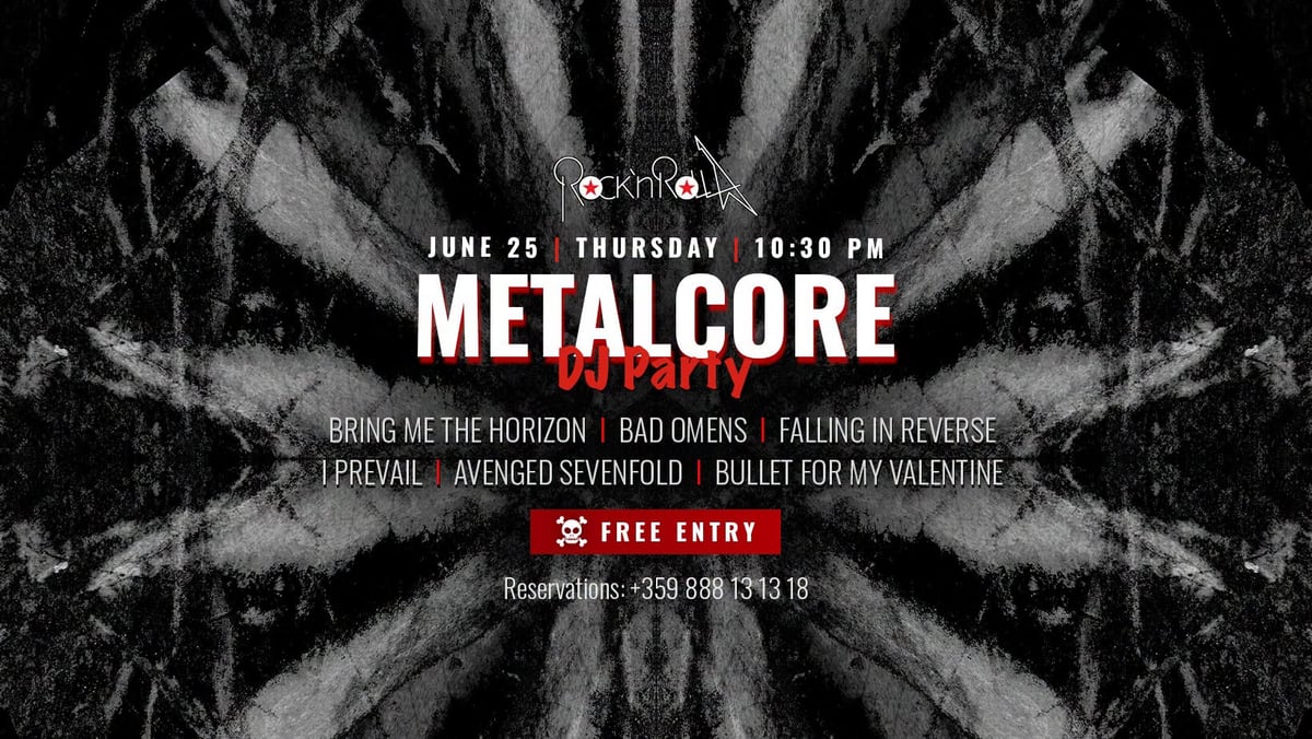 Плакат: METALCORE NIGHT - DJ PARTY